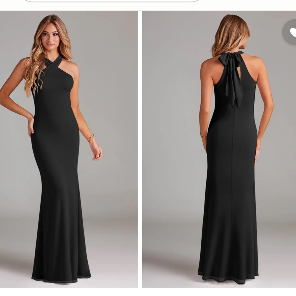 Azazie Black Chiffon Dress